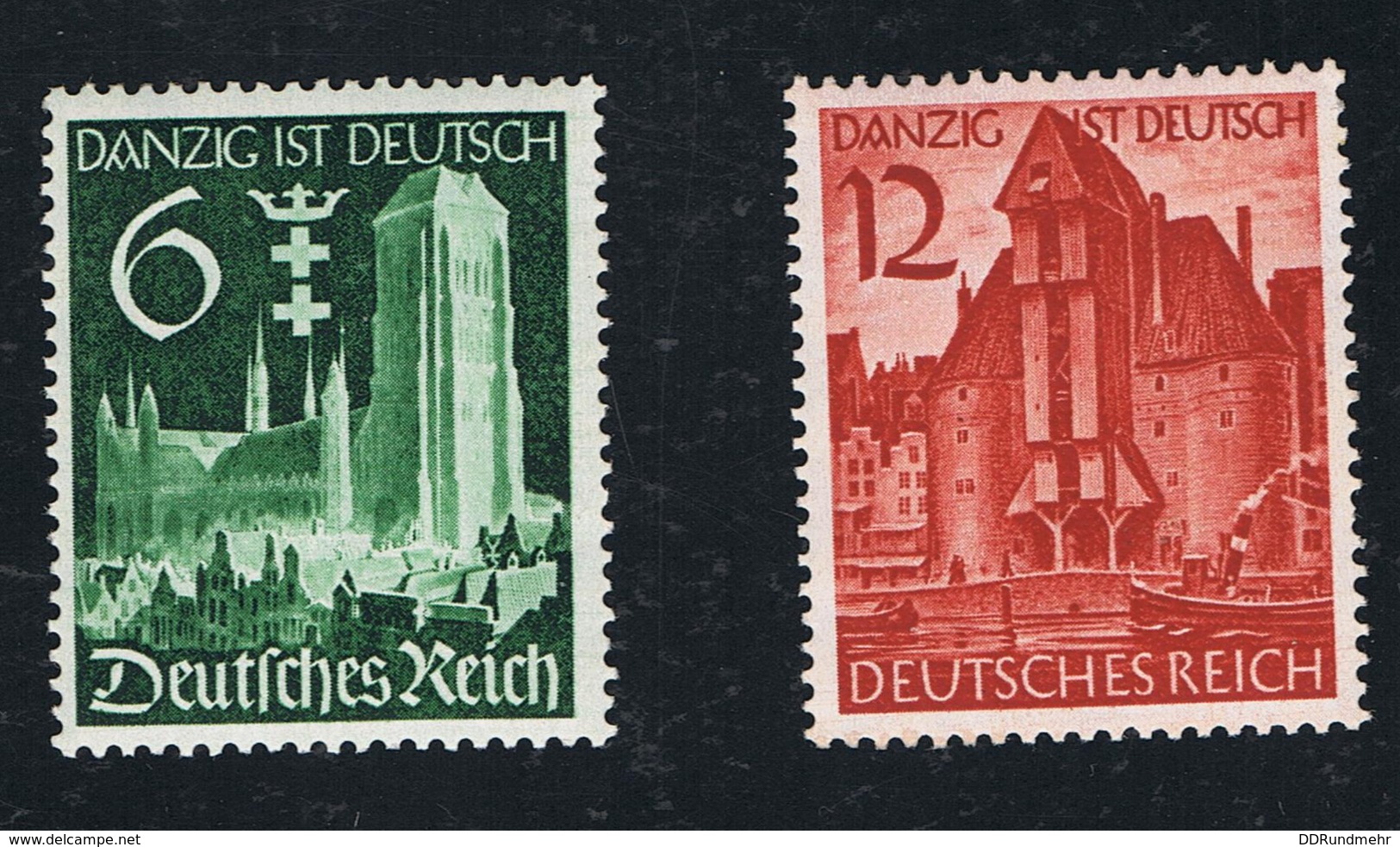 1939 18. Sept. Wiedereingl. Danzig Mi DR 714 - 15 Sn DE 492 - 93 Yt DR 652 - 53 Sg DR 702 - 03 Postfrisch Xx - Ungebraucht