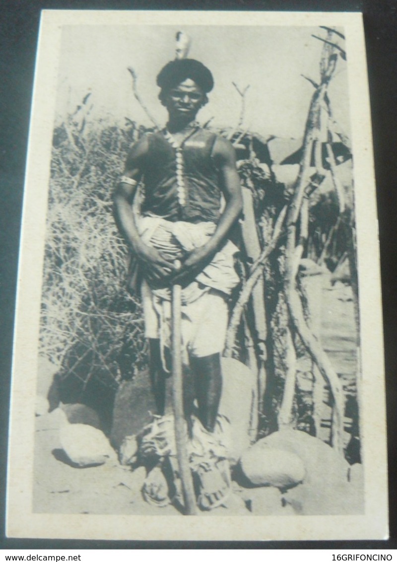 AUTHENTIC ANCIENT NEW  POSTCARD OF MEN CUNAMA IN ERITREA./.AUTENTICA CARTOLINA DI GUERRIERO - Eritrea