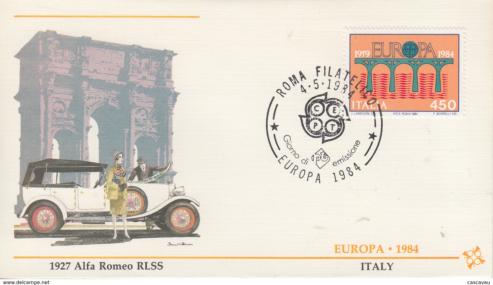 Enveloppe  FDC  1er  Jour    ITALIE     EUROPA    1984 - 1984