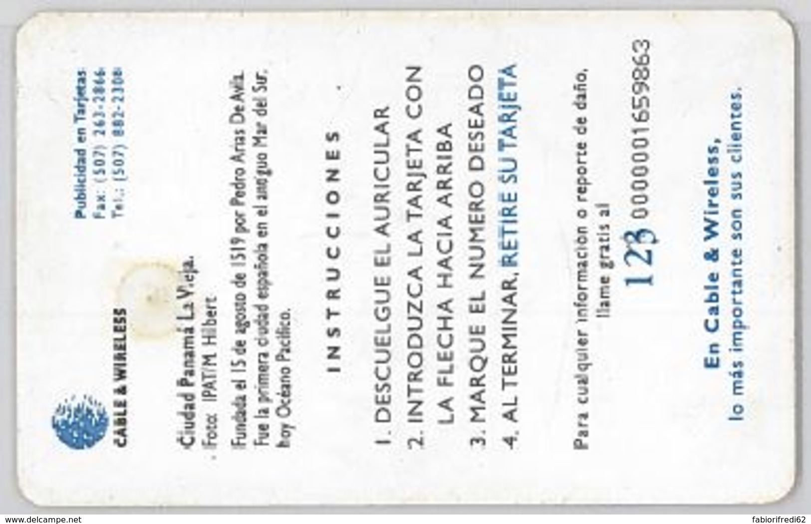 PHONE CARD - PANAMA (E44.37.6 - Panama