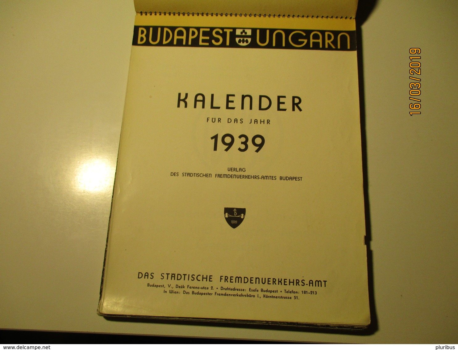 HUNGARY  BUDAPEST KALENDER 1939 FREMDENVERKEHRSAMT ,0 - Calendarios