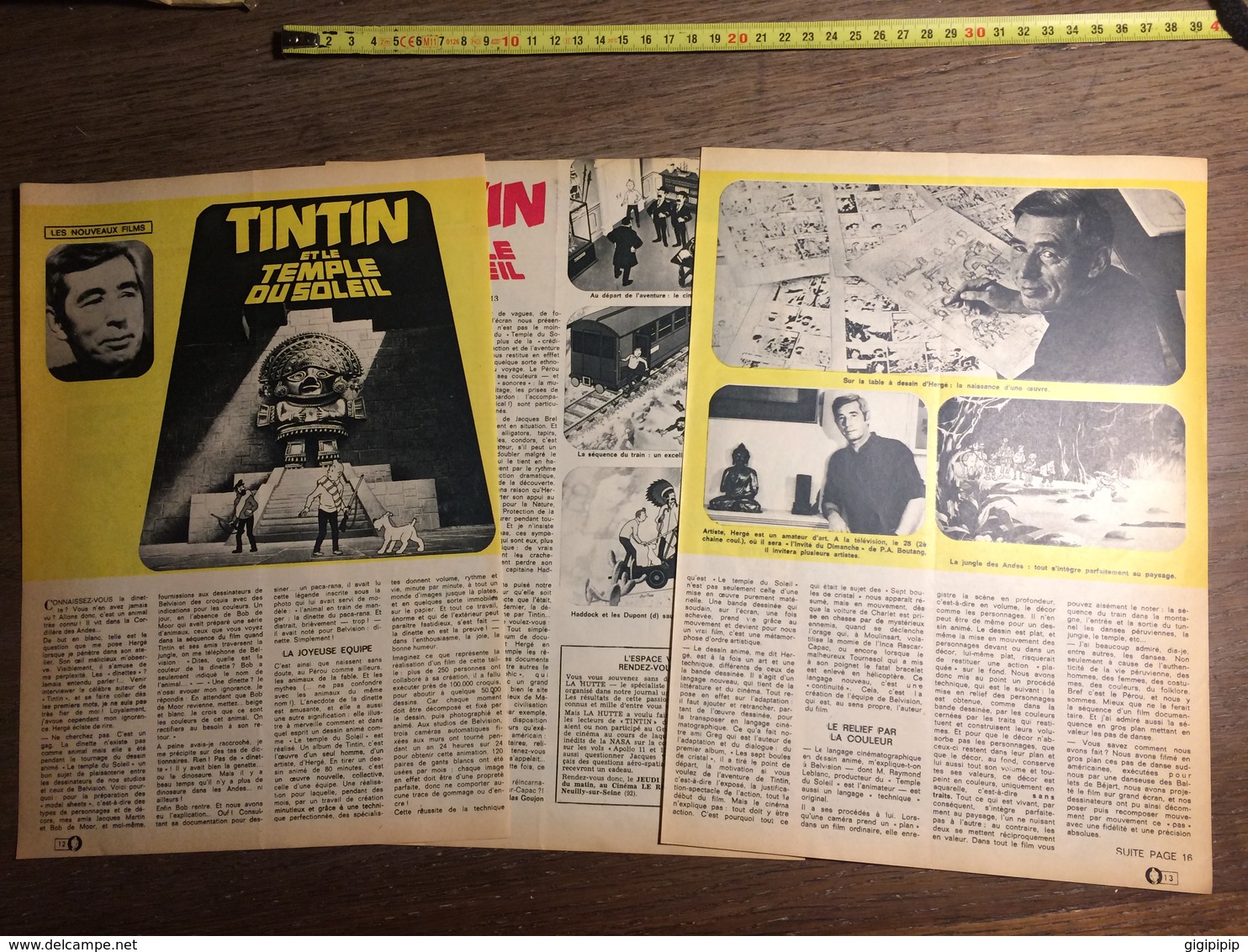 PUB PUBLICITE HERGE TINTIN LE TEMPLE DU SOLEIL STUDIOS BELVISION - Collections