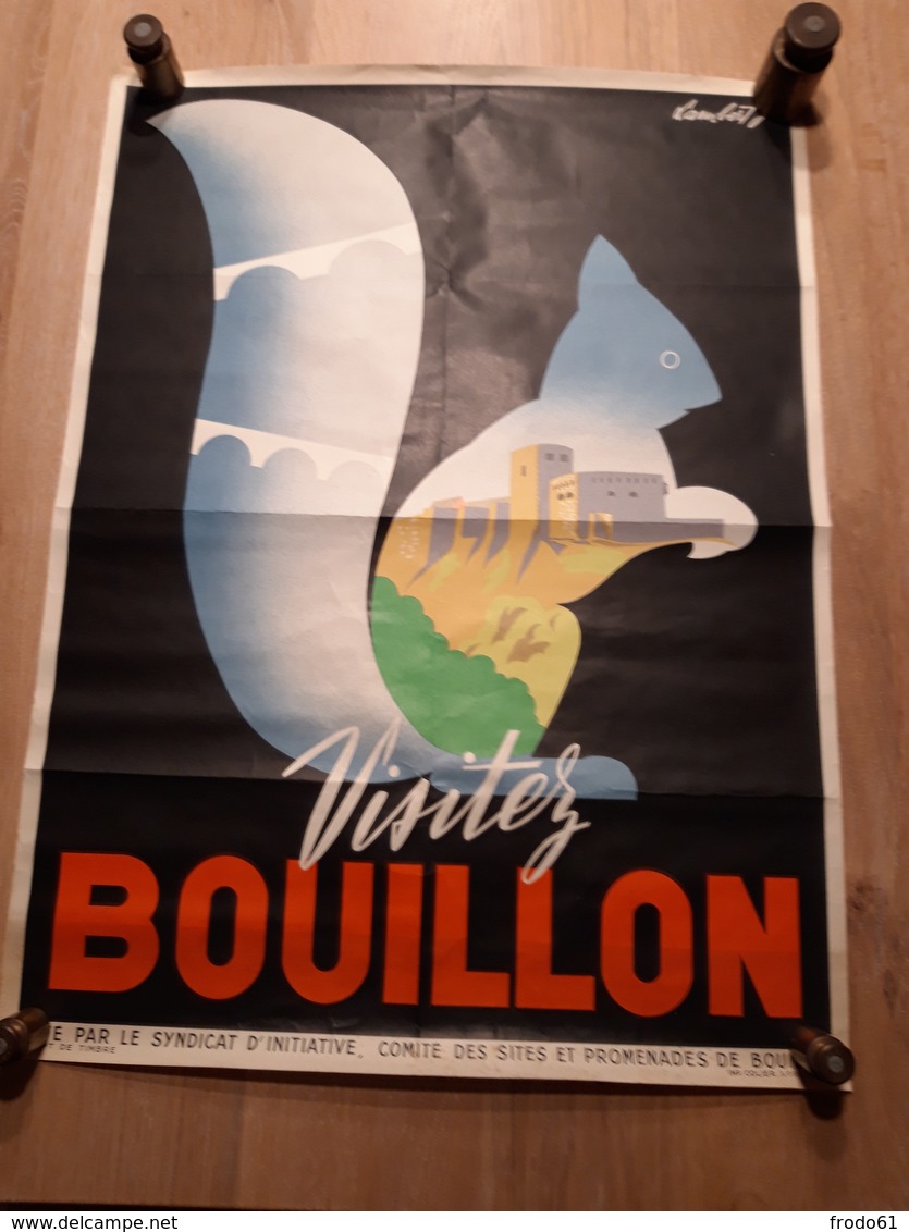 OUDE AFFICHE 1950-1965,  BOUILLON, VISITEZ BOUILLON, 46x60cm (quelques Plies) - Affiches