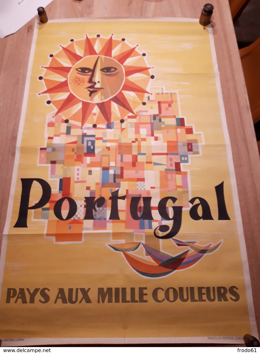 OUDE AFFICHE 1950-1965, PORTUGAL, PAYS AUX MILLE COULEURS, 62x100cm - Affiches