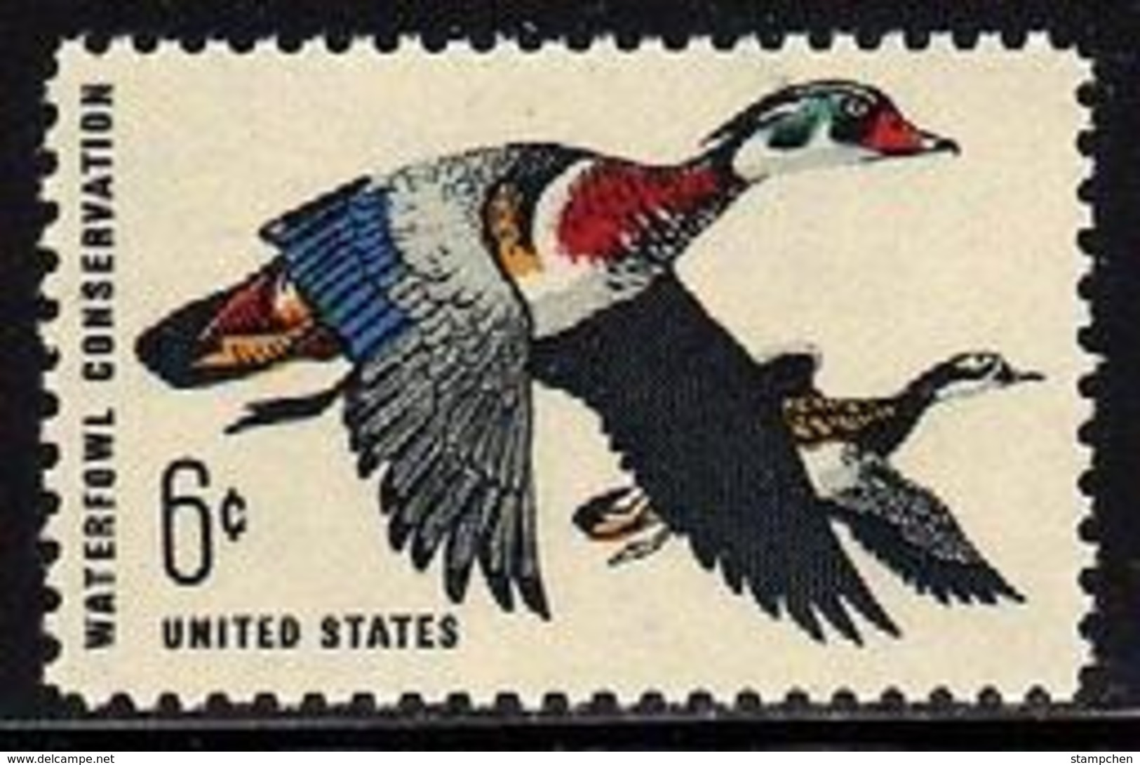 1968 USA Waterfowl Conservation Stamp Sc#1362  Wood Duck Nature - Unused Stamps