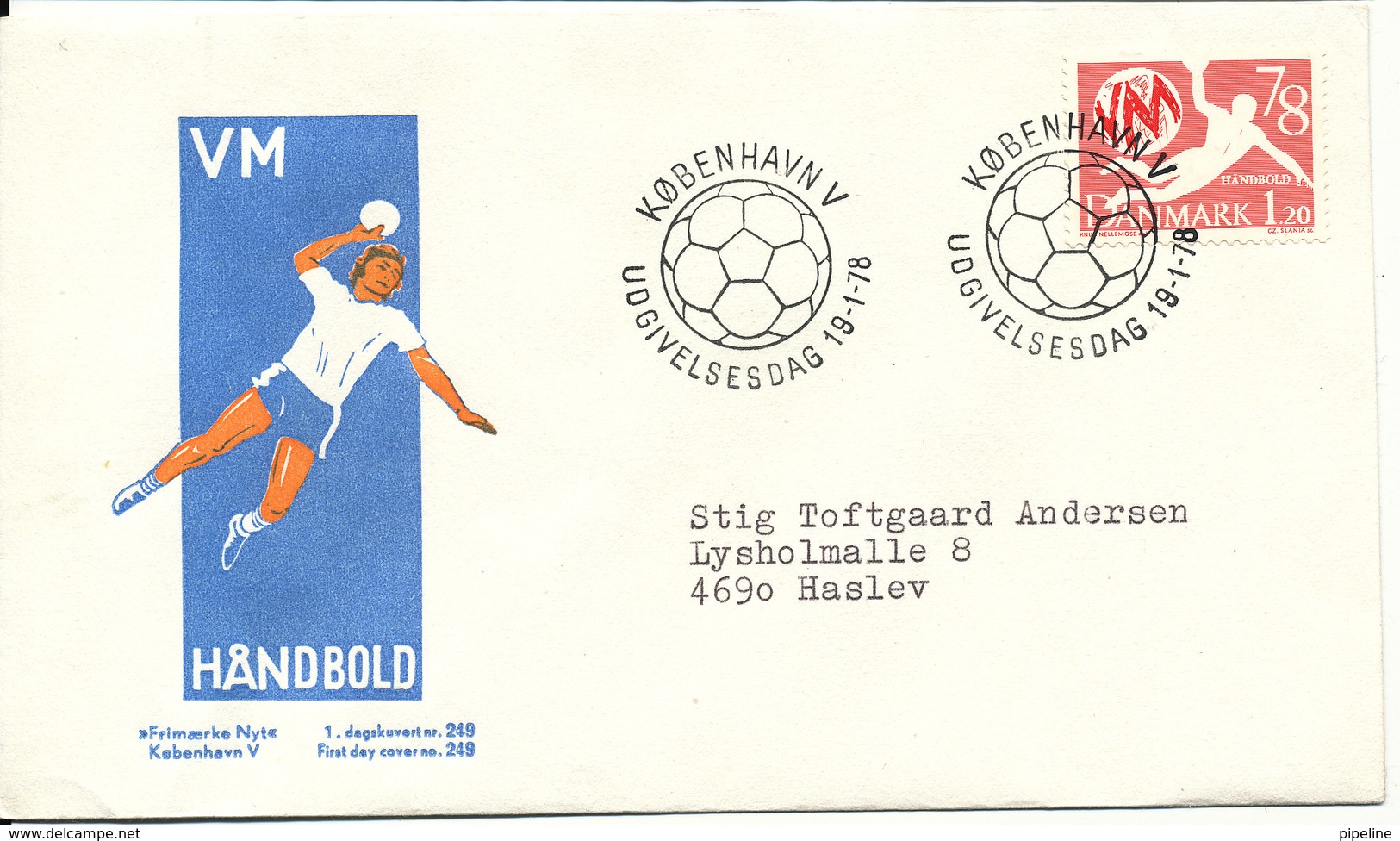 Denmark FDC 19-1-1978 WORLD Championship Handball With Cachet - Handball