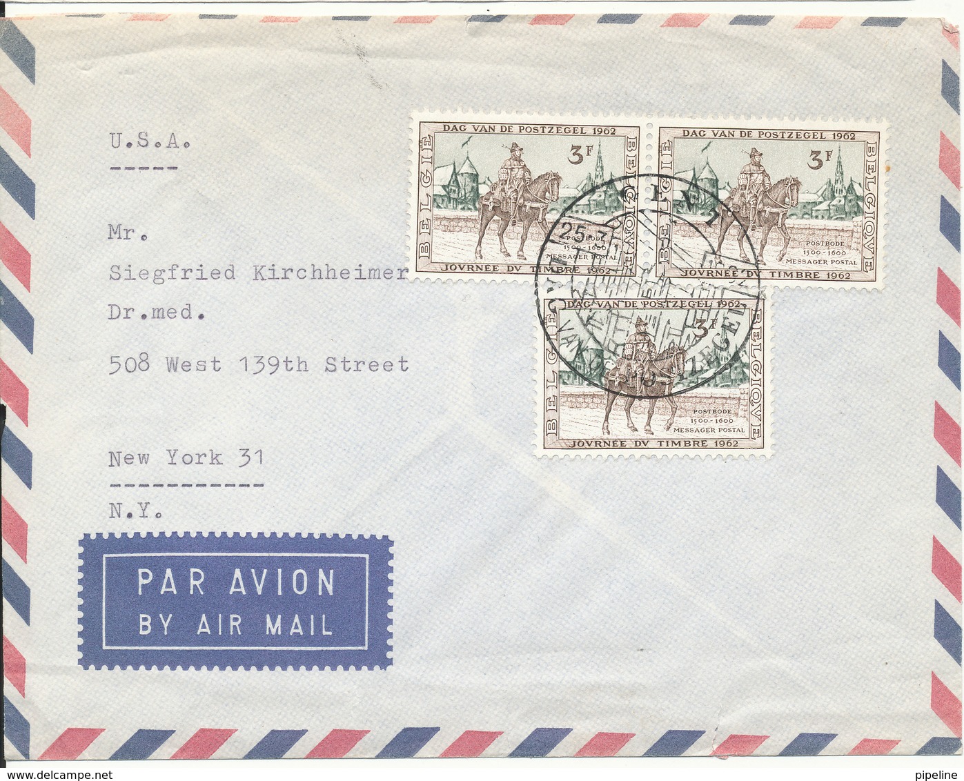 Belgium Air Mail Cover Sent To USA 25-3-1992 - Other & Unclassified