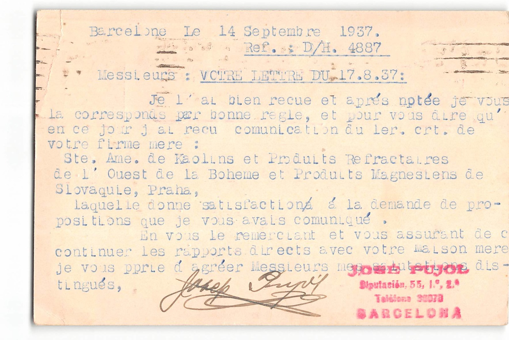 17227 TARJETA POSTAL BARCELONA TO PARIS - CENSURA - 1931-....