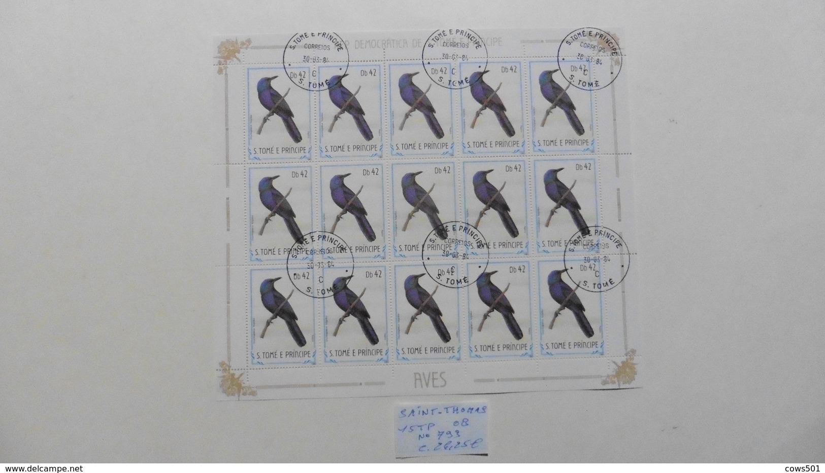 Afrique > Sao Tome Et Principe :Bloc Feuillet De 15 Timbres  N°793 Oblitérés /Oiseaux - Sao Tome Et Principe