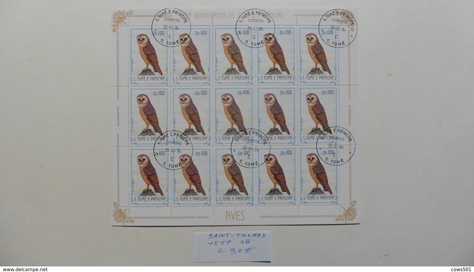 Afrique > Sao Tome Et Principe :Bloc Feuillet De 15 Timbres  N°795 Oblitérés :Oiseaux - Sao Tome Et Principe