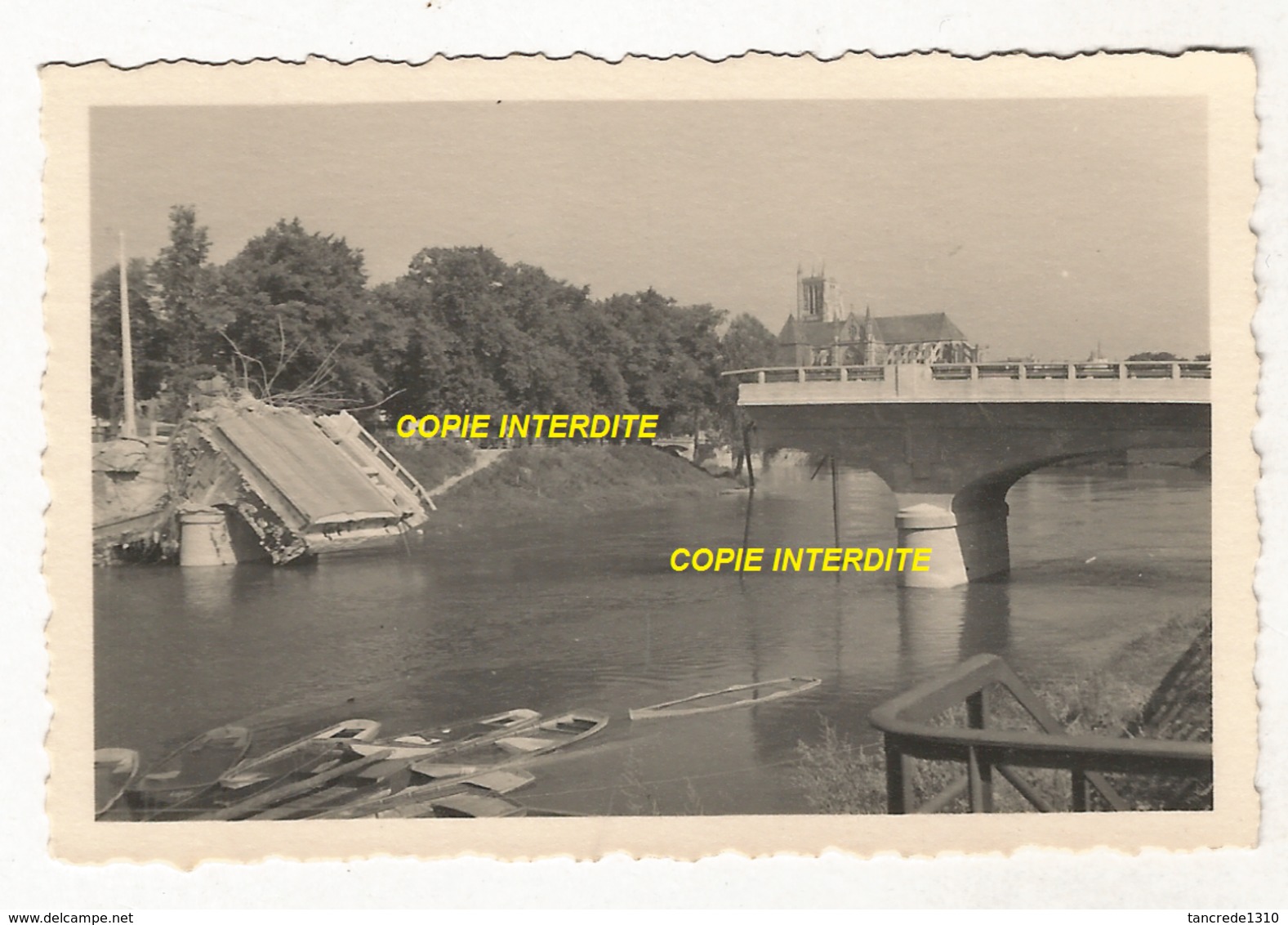 WW2 PHOTO ORIGINALE ALLEMANDE Pont KO Sur La Marne à MEAUX 77 SEINE ET MARNE 1940 - 1939-45