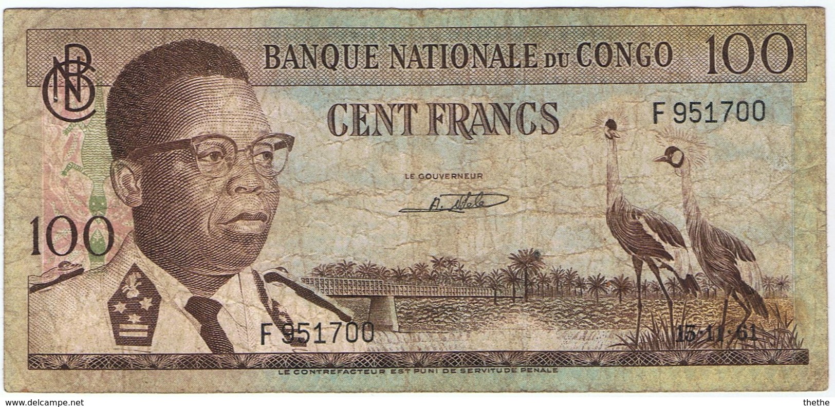 CONGO - 100 FRANCS - 1961 - República Del Congo (Congo Brazzaville)