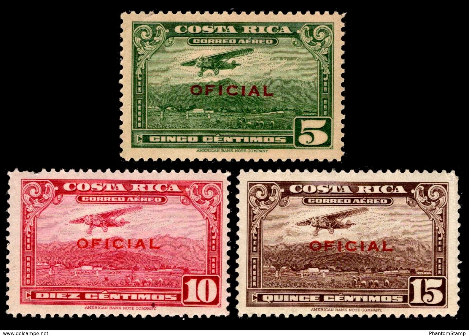 1934 Costa Rica " Official Air Posts" (3) - Costa Rica