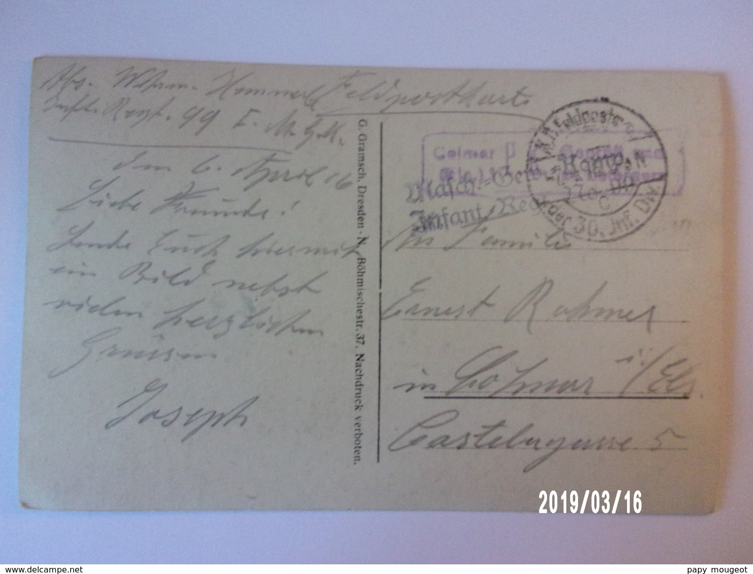 Soldats Allemands - Inf. Rgt  99 - Colmar - Régiments