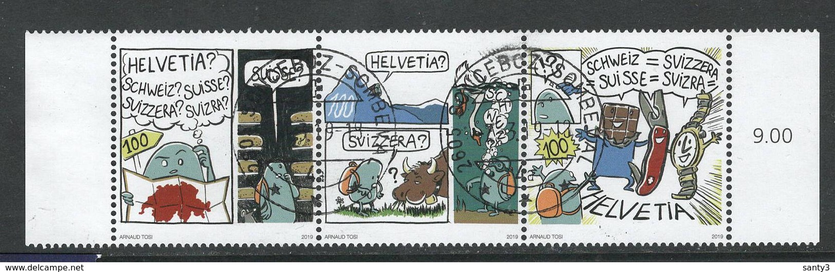 Zwitserland, Mi Jaar 2019, ,Fumetto Comic Festival, Samenhangend,   Reeks,   Prachtig Gestempeld - Used Stamps