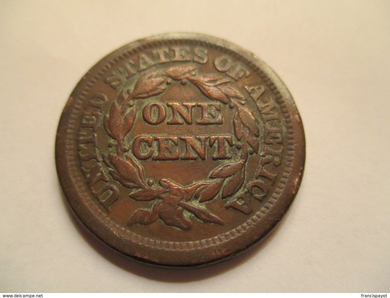 USA: One Cent 1851 - 1840-1857: Braided Hair (Cheveux Tressés)