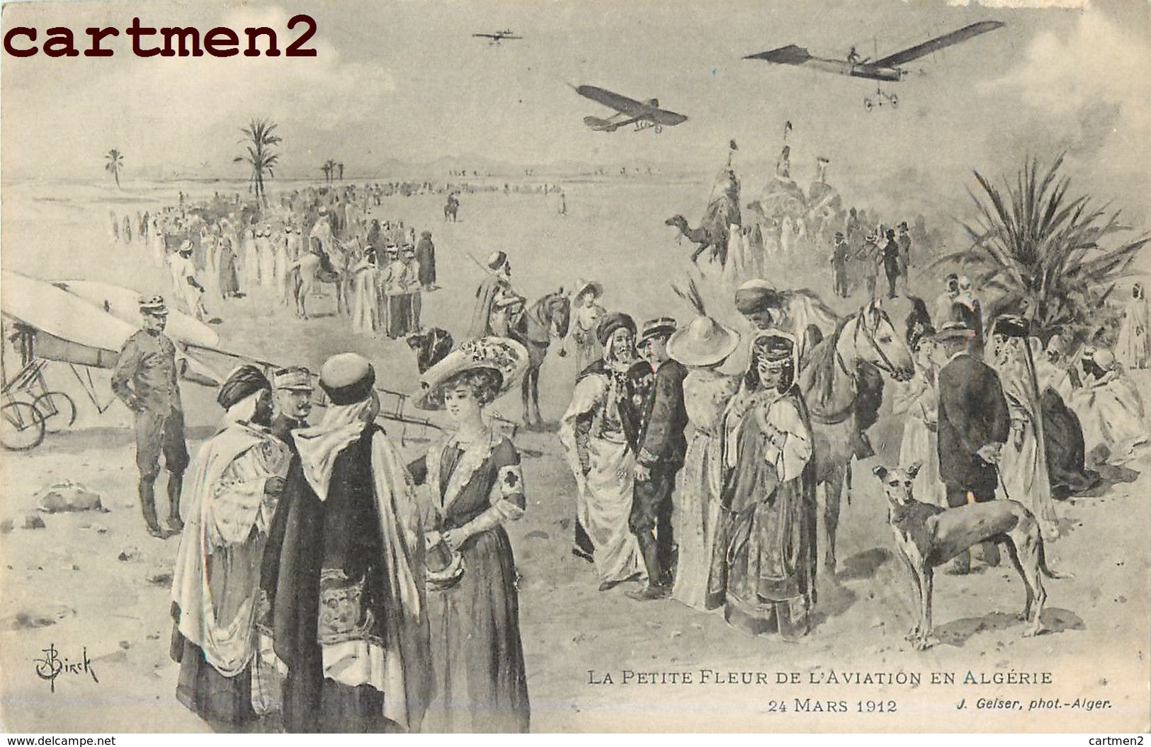 LA PETITE FLEUR DE L'AVIATION EN ALGERIE  J. GEISER ILLUSTRATEUR BIRCK AVIATEUR ALGERIE - Meetings