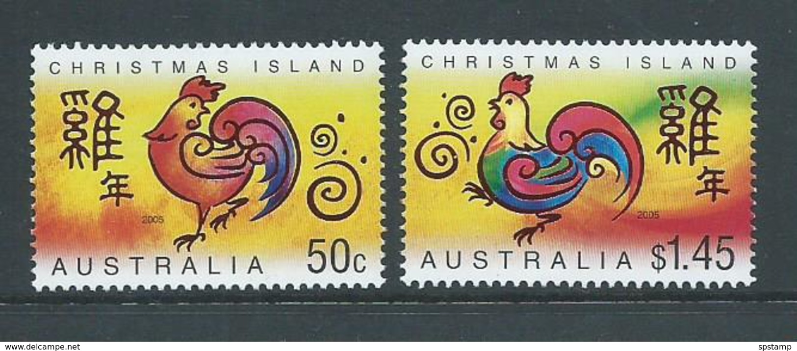 Christmas Island 2005 Chinese New Year Set Of The Rooster MNH - Christmas Island