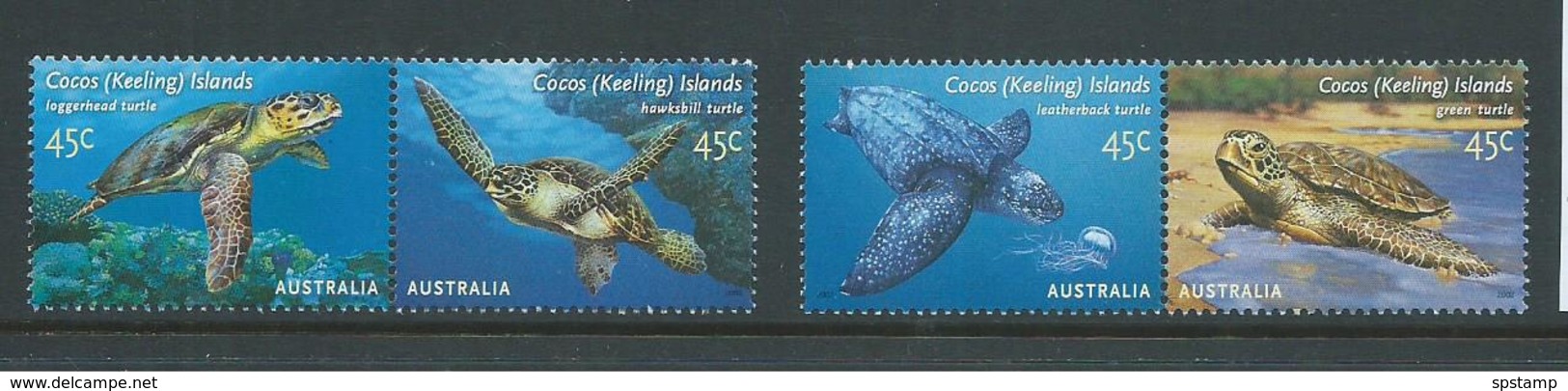 Cocos Keeling Island 2002 Turtles Set Of 4 As 2 Pairs MNH - Cocos (Keeling) Islands