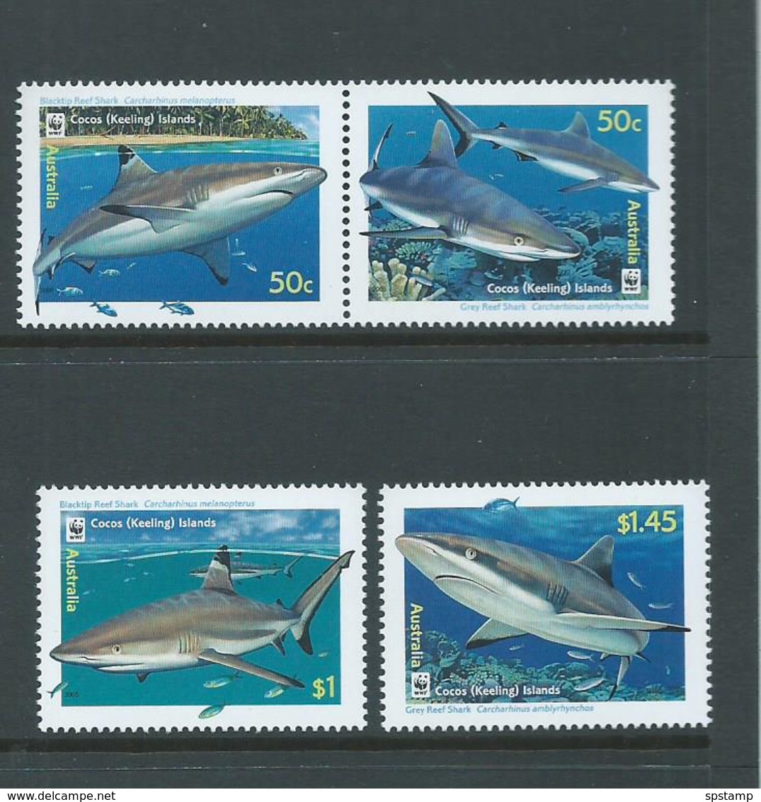 Cocos Keeling Island 2005 WWF Shark Set Of 4 MNH - Isole Cocos (Keeling)