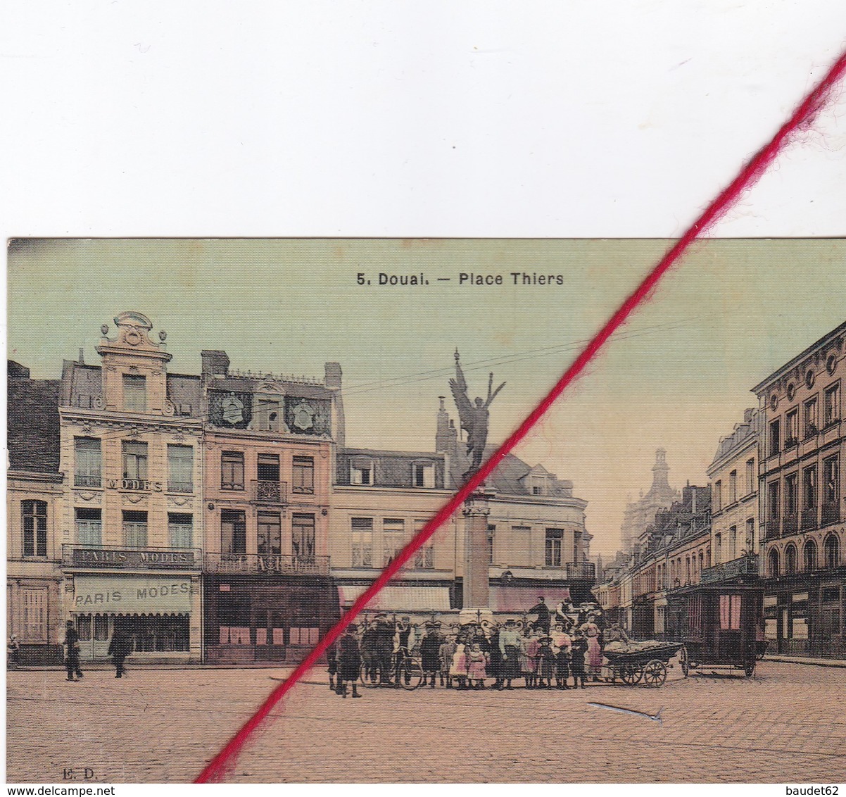 CP 59  - DOUAI -  Place Thiers  -    Carte Toilée - Douai