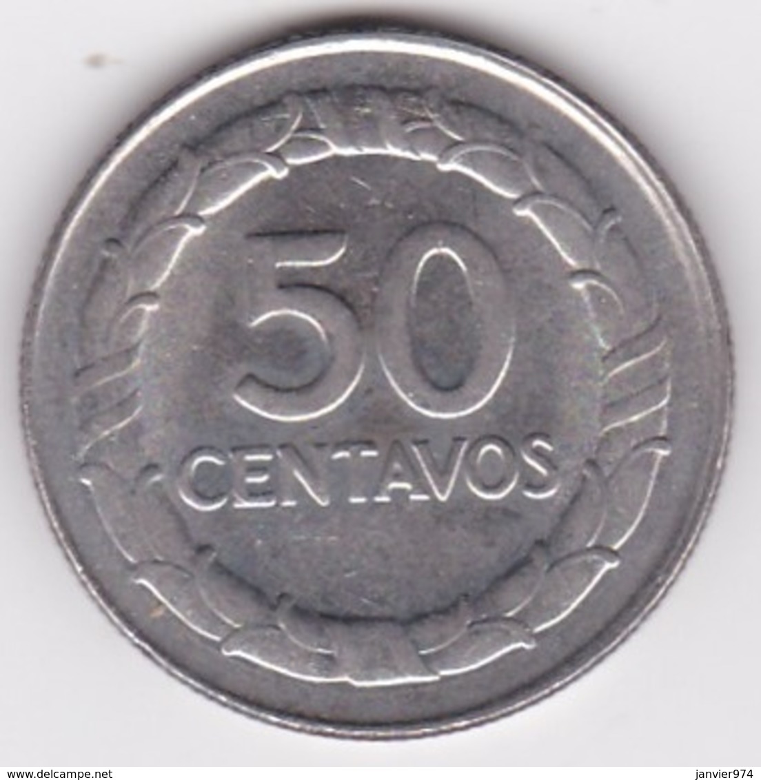 Colombie. 50 Centavos 1968. Paula Santander.  Acier Plaqué Nickel. KM# 228 - Colombie