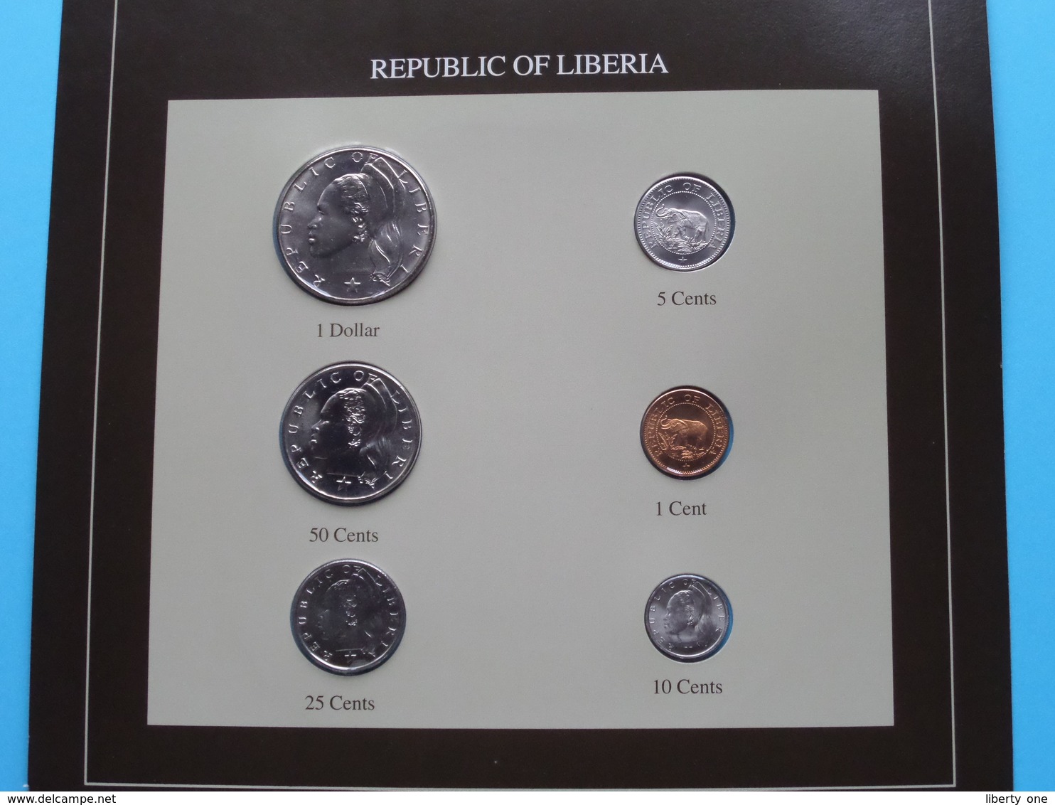 REPUBLIC OF LIBERIA ( From The Serie Coin Sets Of All Nations ) Card 20,5 X 29,5 Cm. ) + Stamp '83 ! - Liberia