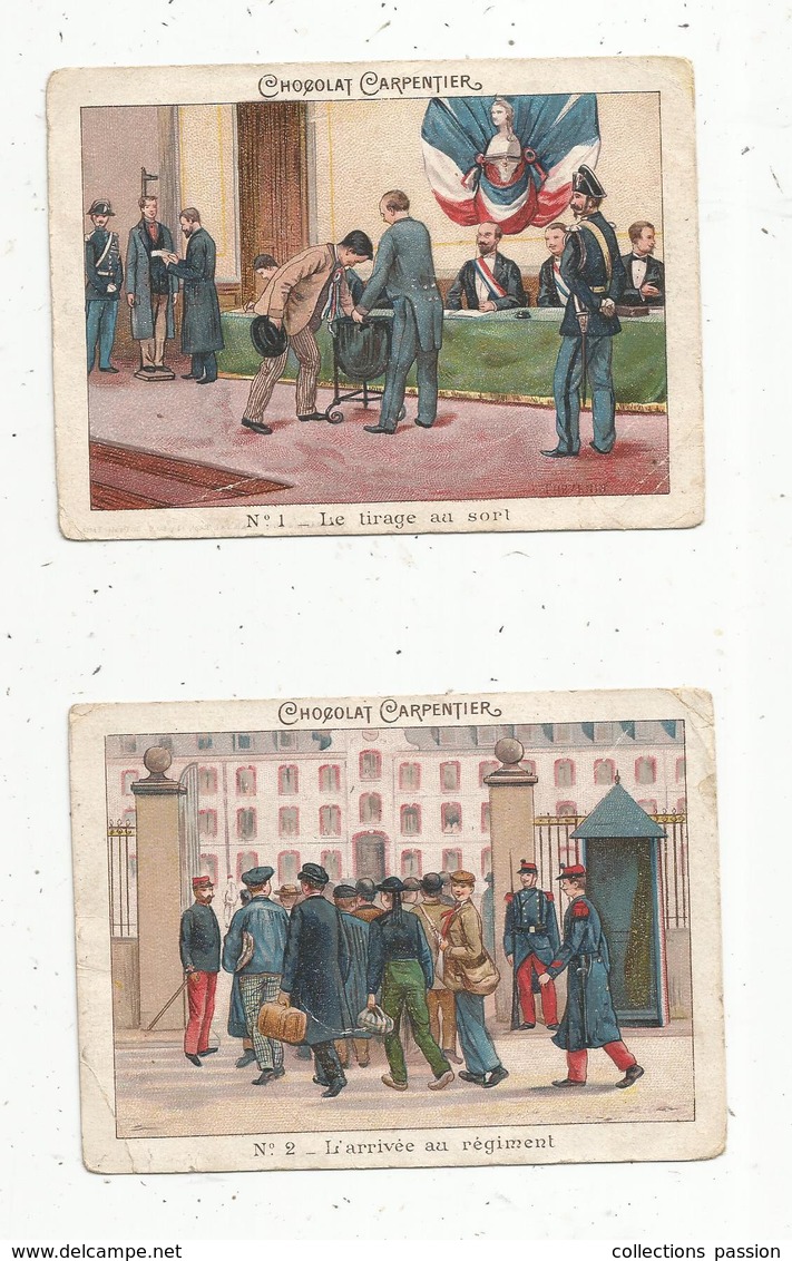 chromo chocolat CARPENTIER ,militaria , militaires , 7 scans , LOT DE 22 CHROMOS CARPENTIER