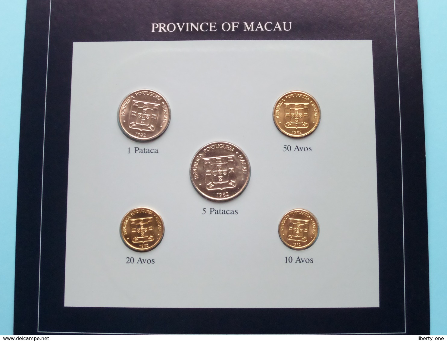 PROVINCE OF MACAU ( From The Serie Coin Sets Of All Nations ) Card 20,5 X 29,5 Cm. ) + Stamp '84 ! - Macao