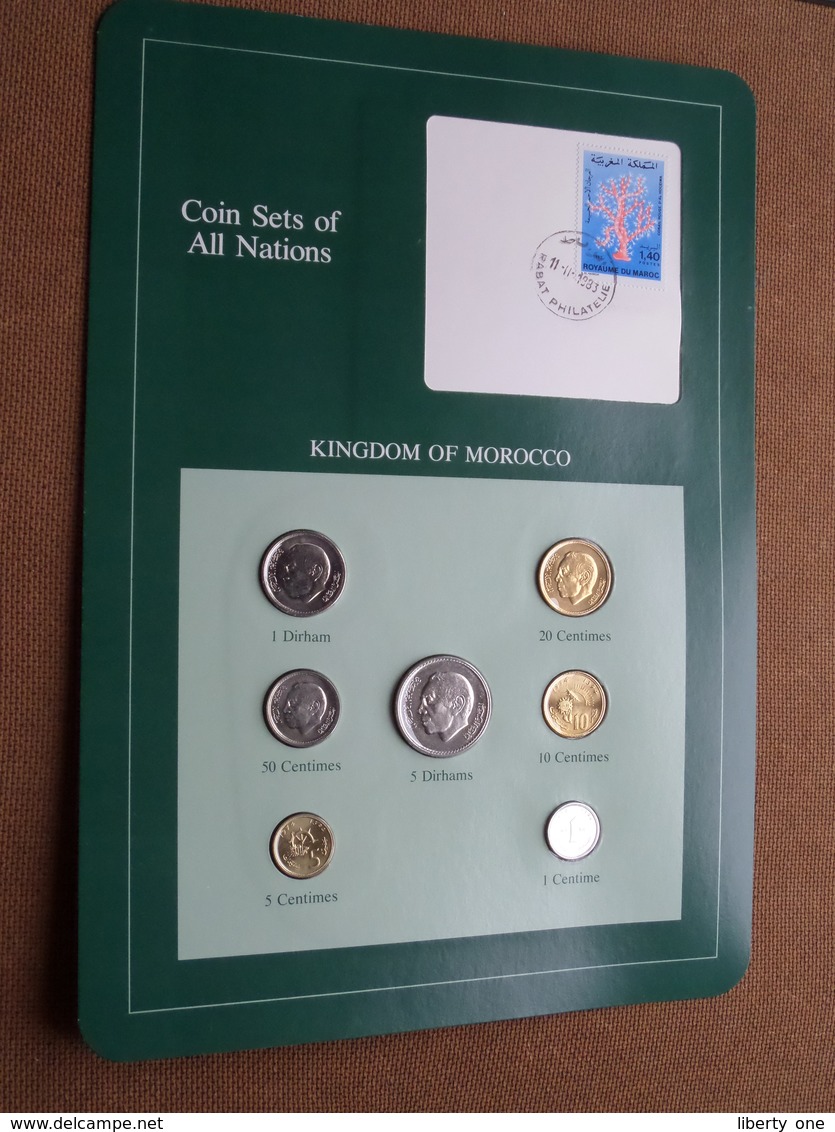 KINGDOM OF MOROCCO ( From The Serie Coin Sets Of All Nations ) Card 20,5 X 29,5 Cm. ) + Stamp '83 ! - Marokko