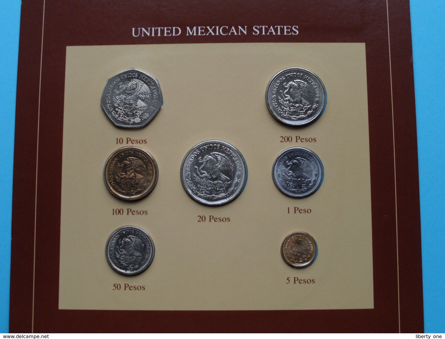 UNITED MEXICAN STATES ( From The Serie Coin Sets Of All Nations ) Card 20,5 X 29,5 Cm. ) + Stamp '85 ! - Mexique