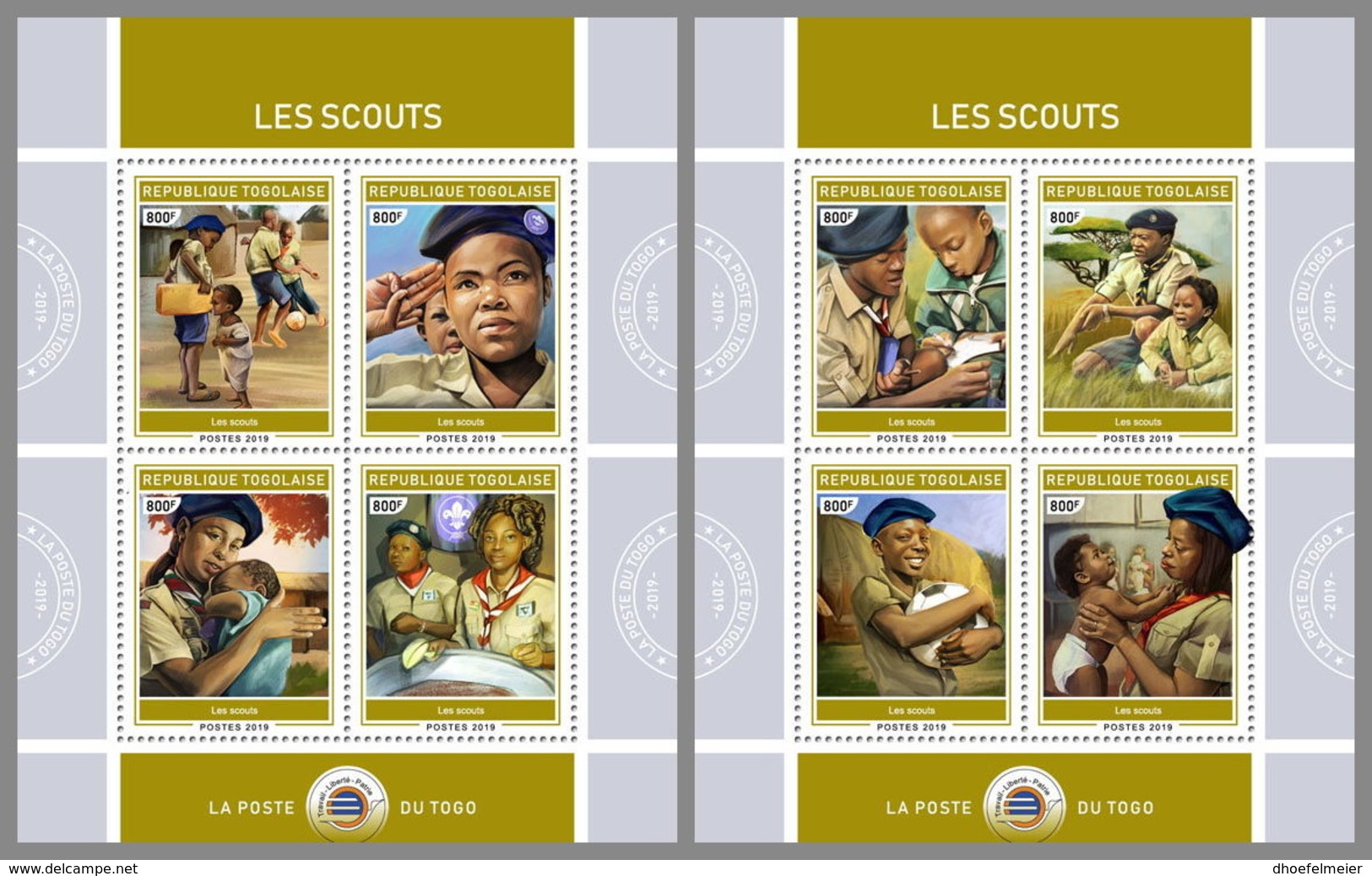 TOGO 2019 MNH (No.1+2) Scouts Pfadfinder M/S - OFFICIAL ISSUE - DH1910 - Nuevos
