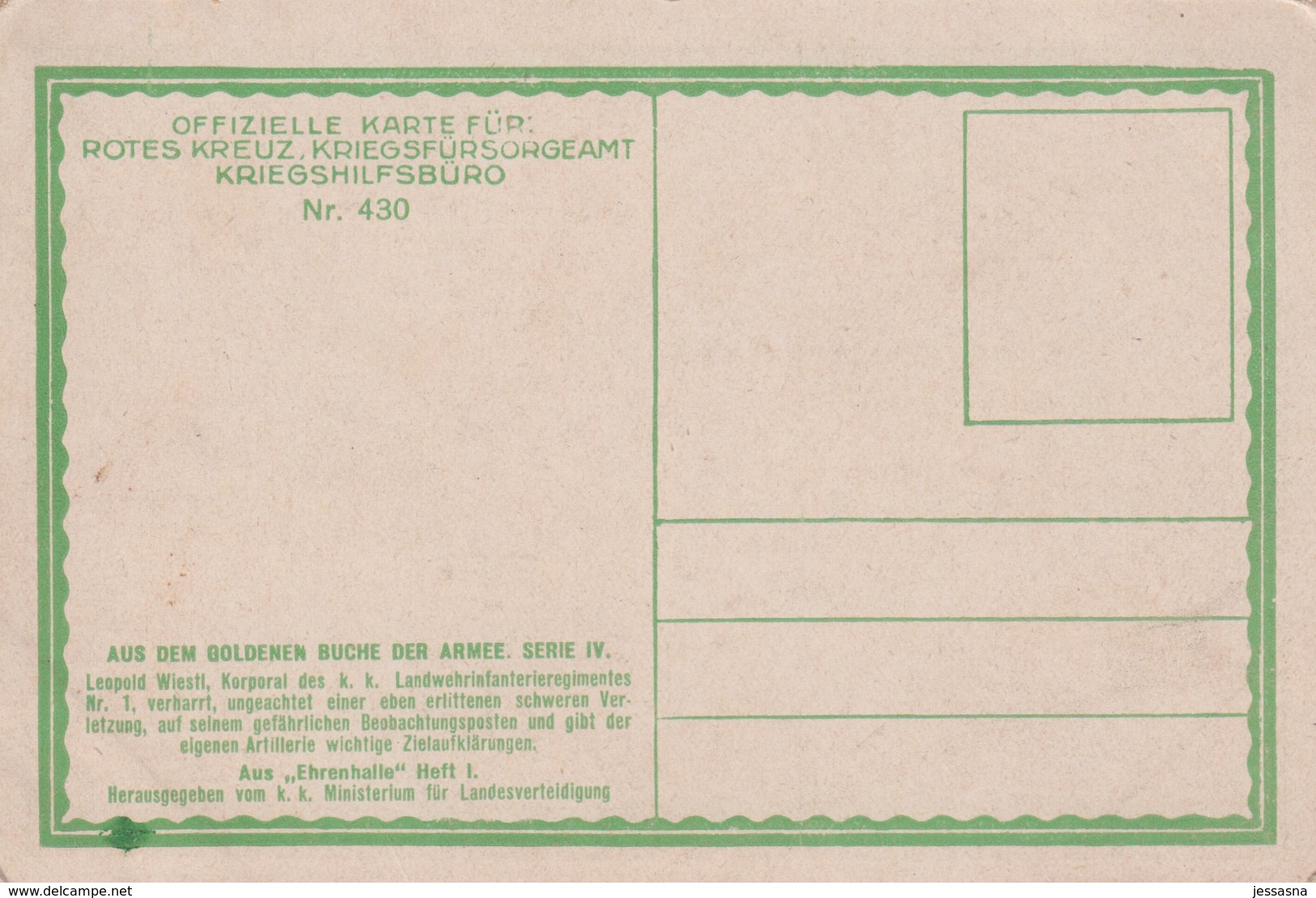 AK - Karte Rotes Kreuz - Nr.430 - Korporal Auf Beobachtungsposten - Rotes Kreuz