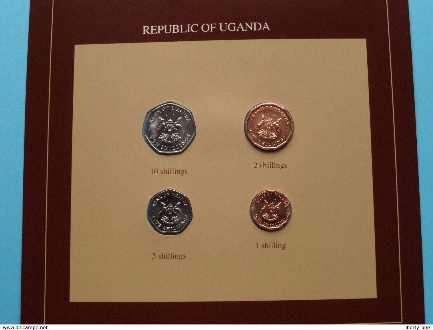 REPUBLIC OF UGANDA ( From The Serie Coin Sets Of All Nations ) Card 20,5 X 29,5 Cm. ) + Stamp '83 ! - Uganda