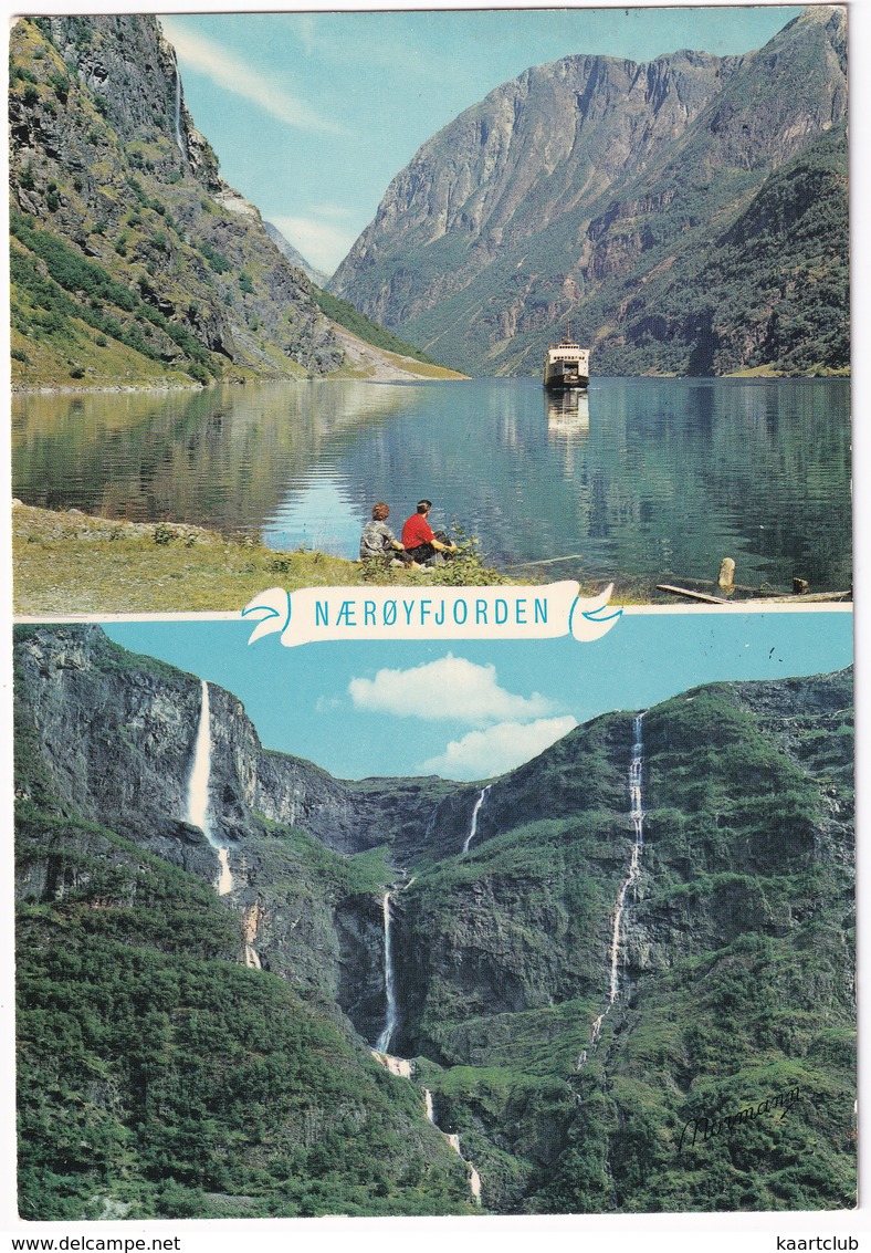 Gudvangen - The Naeroyfjord, Sogn, And 'The Bridal Veil / Brudesloret - Norge/Norway - Waterfall & Car-Ferry - Noorwegen