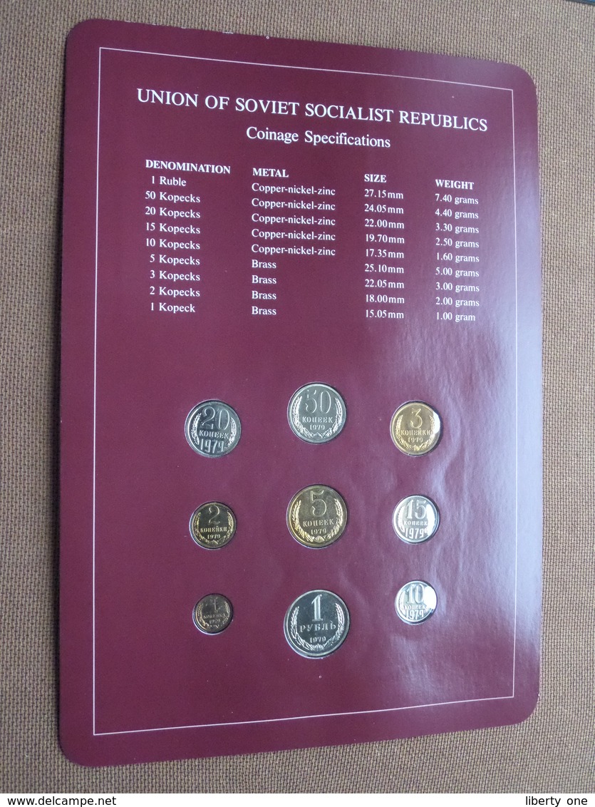 UNION OF SOVIET SOCIALIST REPUBLICS ( From The Serie Coin Sets Of All Nations ) Card 20,5 X 29,5 Cm. ) + Stamp '83 ! - Qatar