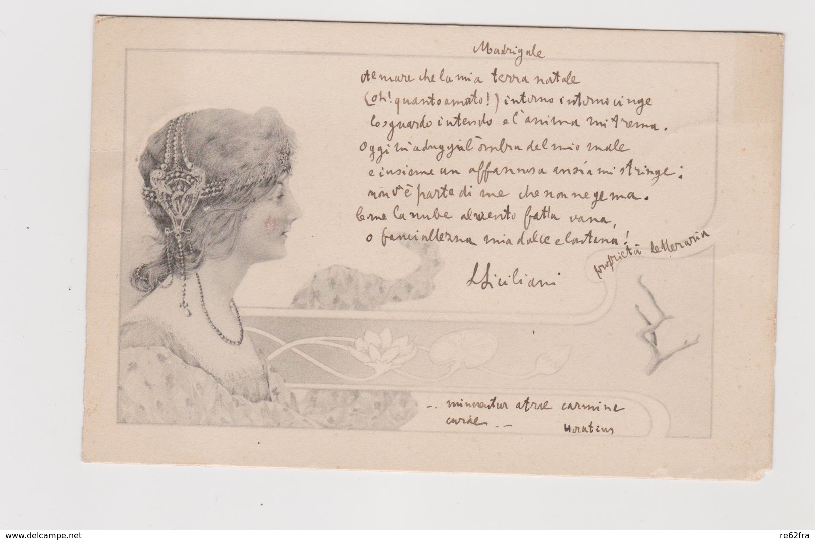 Cartolina Illustrata,  Donnina Liberty  - F.p.- Anni '1900 - Ante 1900