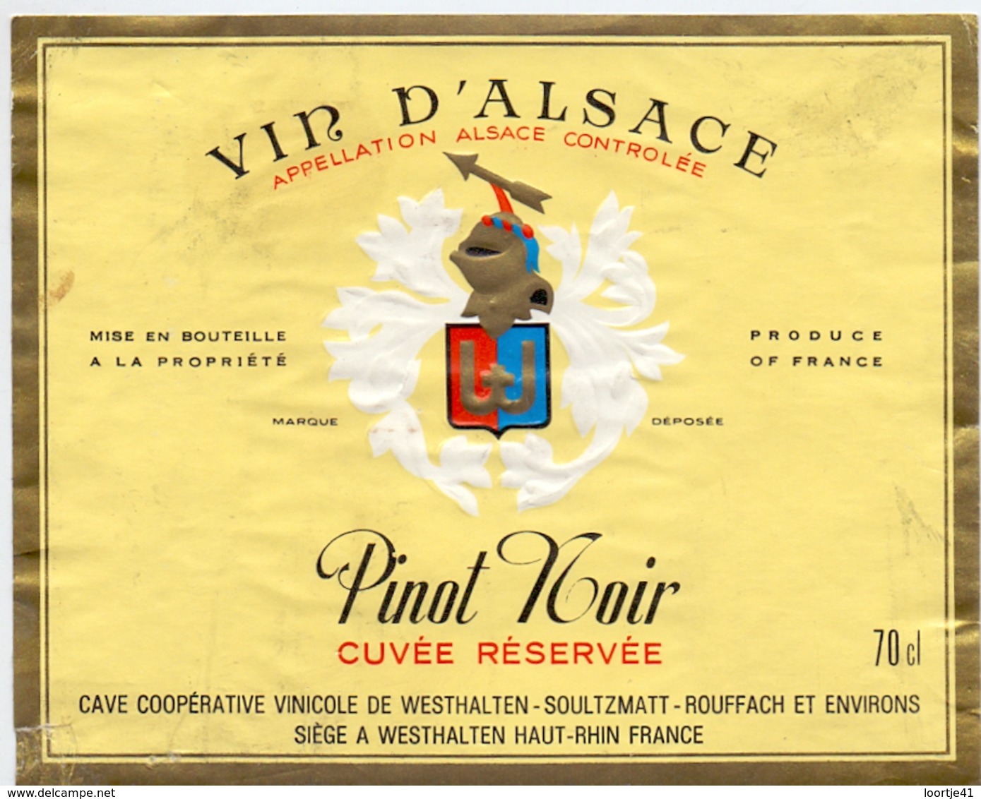 Etiket Etiquette - Vin - Wijn - D' Alsace - Pinot Noir - Autres & Non Classés