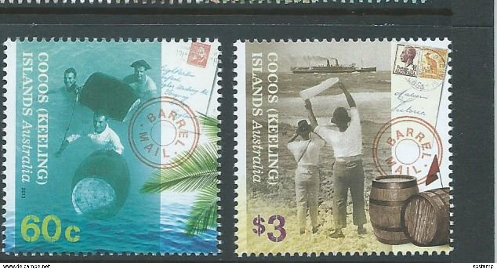 Cocos Keeling Island 2013 Barrel Mail Postage Set Of 2 MNH - Cocos (Keeling) Islands