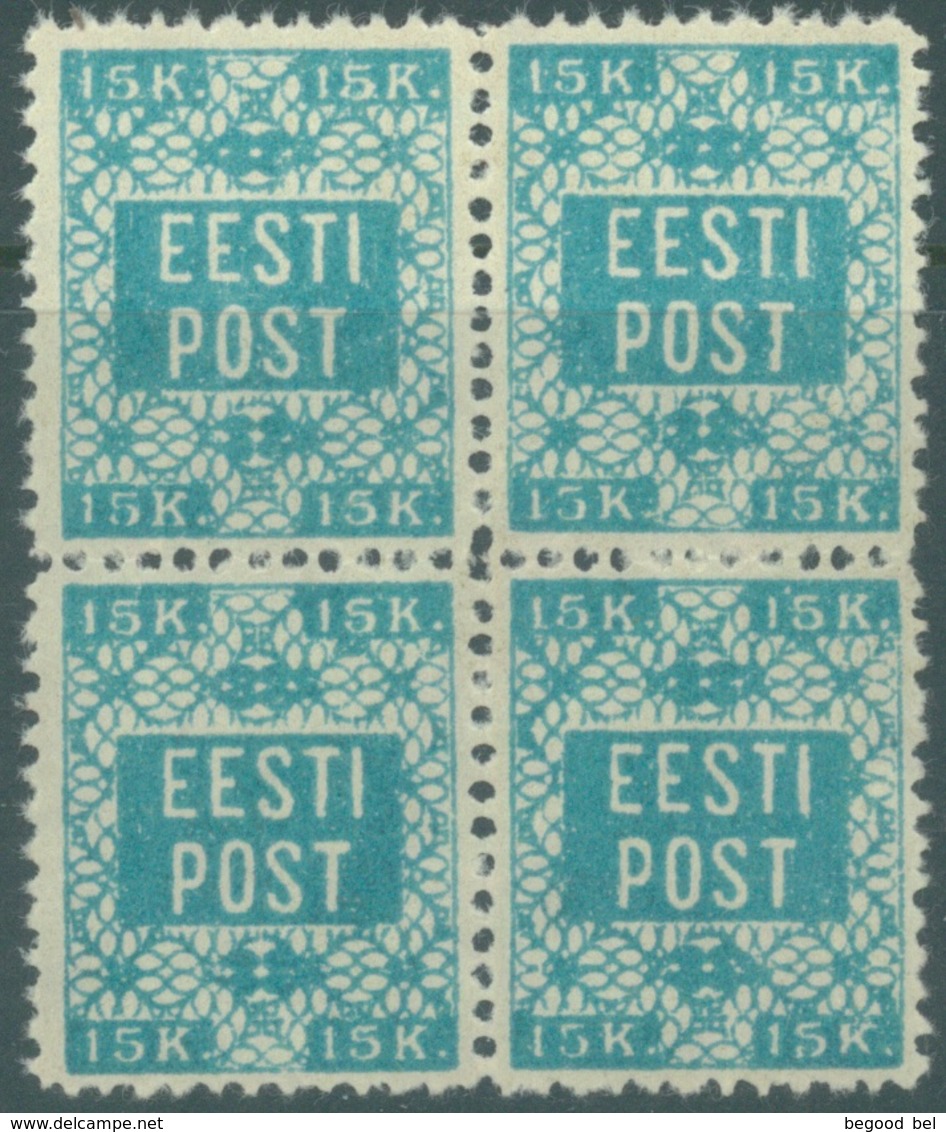 EESTI - 1918 - MNH/** - PERF 11 1/2 - Mi 2A - Yv 5 - Lot 19216 IN BLOC OF 4 ! QUOTATION 720.00 EUR - Estland