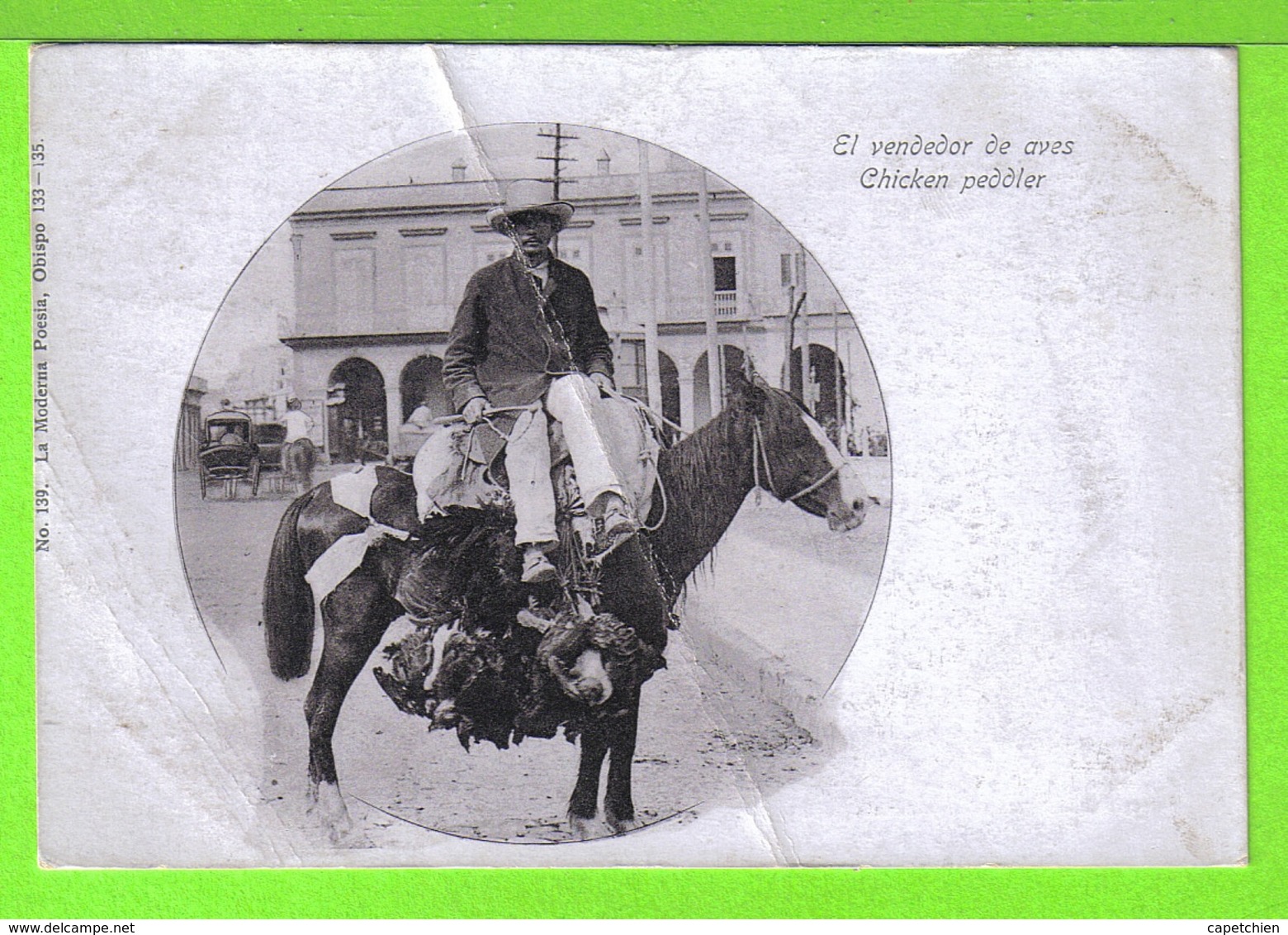 EL VENDADOR DE AVES - Tarjeta Virgen # 1903 -  Fotos Anverso Y Reverso - Cuba