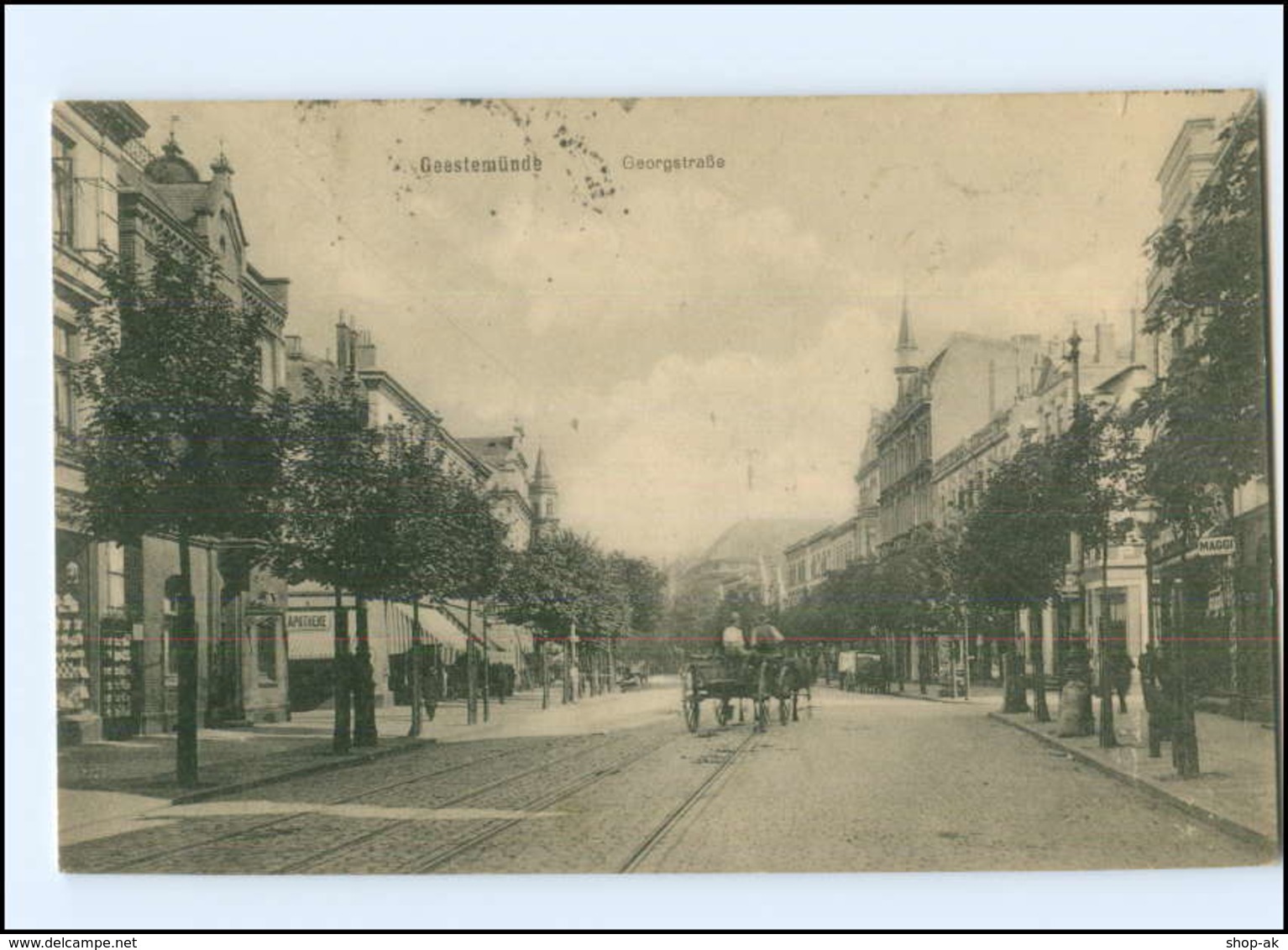 XX003538/ Geestemünde Georgstraße Kutsche 1923 AK - Sonstige & Ohne Zuordnung