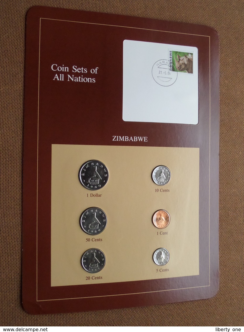 ZIMBABWE ( From The Serie Coin Sets Of All Nations ) Card 20,5 X 29,5 Cm. ) + Stamp '84 ! - Zimbabwe