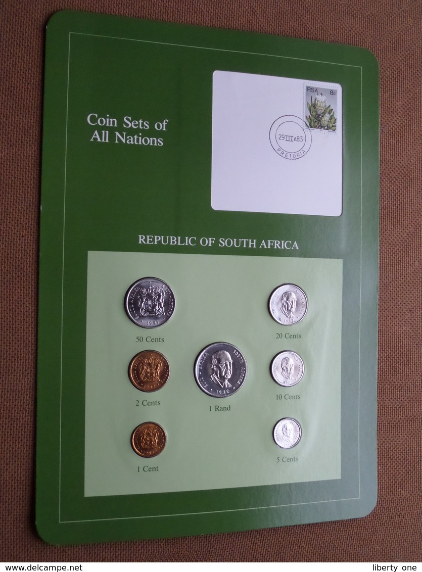 REPUBLIC OF SOUTH AFRICA ( From The Serie Coin Sets Of All Nations ) Card 20,5 X 29,5 Cm. ) + Stamp '83 ! - Afrique Du Sud