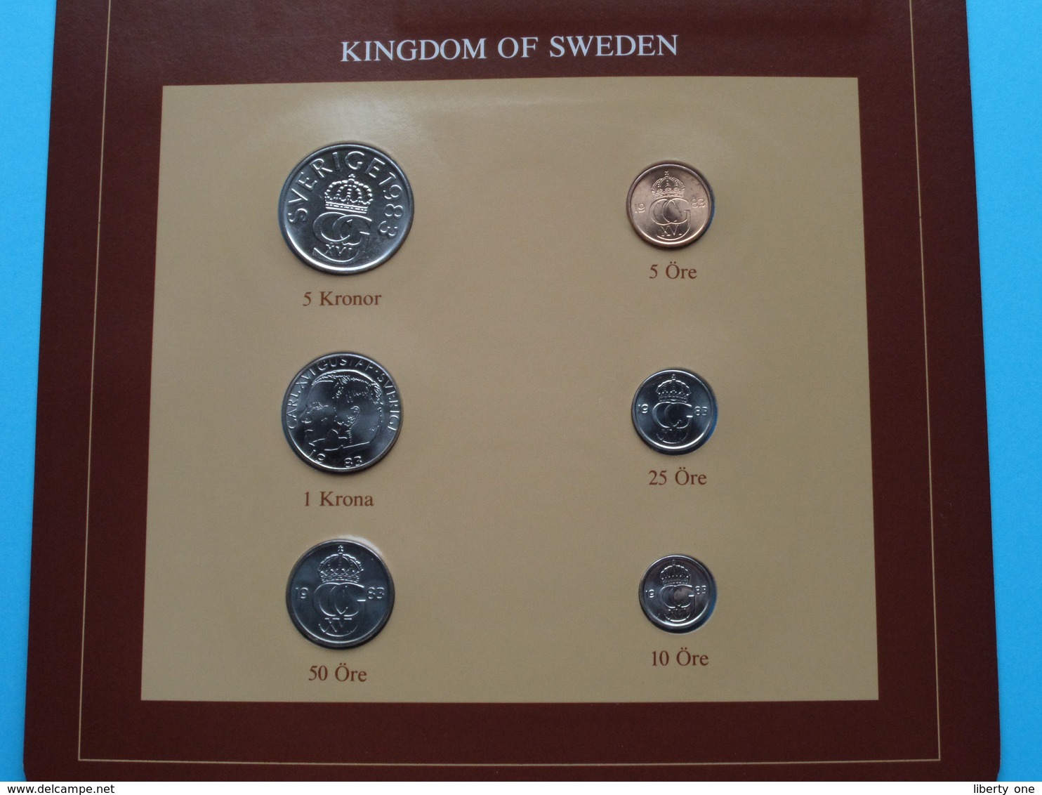 KINGDOM OF SWEDEN ( From The Serie Coin Sets Of All Nations ) Card 20,5 X 29,5 Cm. ) + Stamp '84 ! - Suède