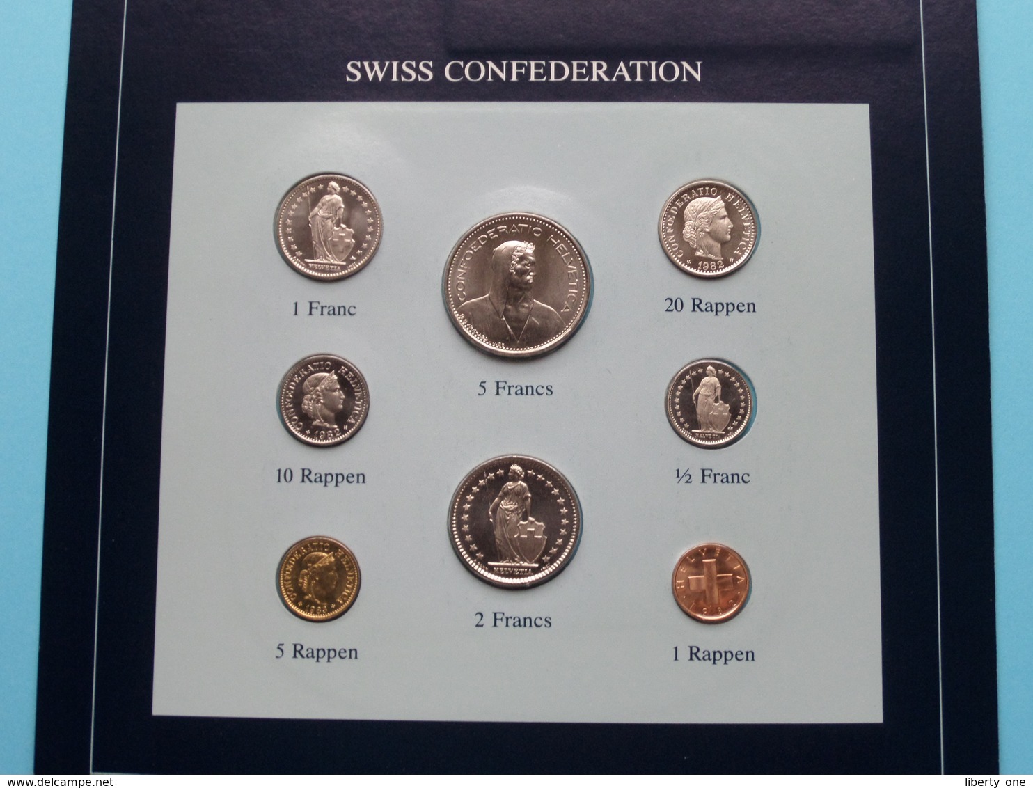 SWISS CONFEDERATION ( From The Serie Coin Sets Of All Nations ) Card 20,5 X 29,5 Cm. ) + Stamp '83 ! - Andere & Zonder Classificatie