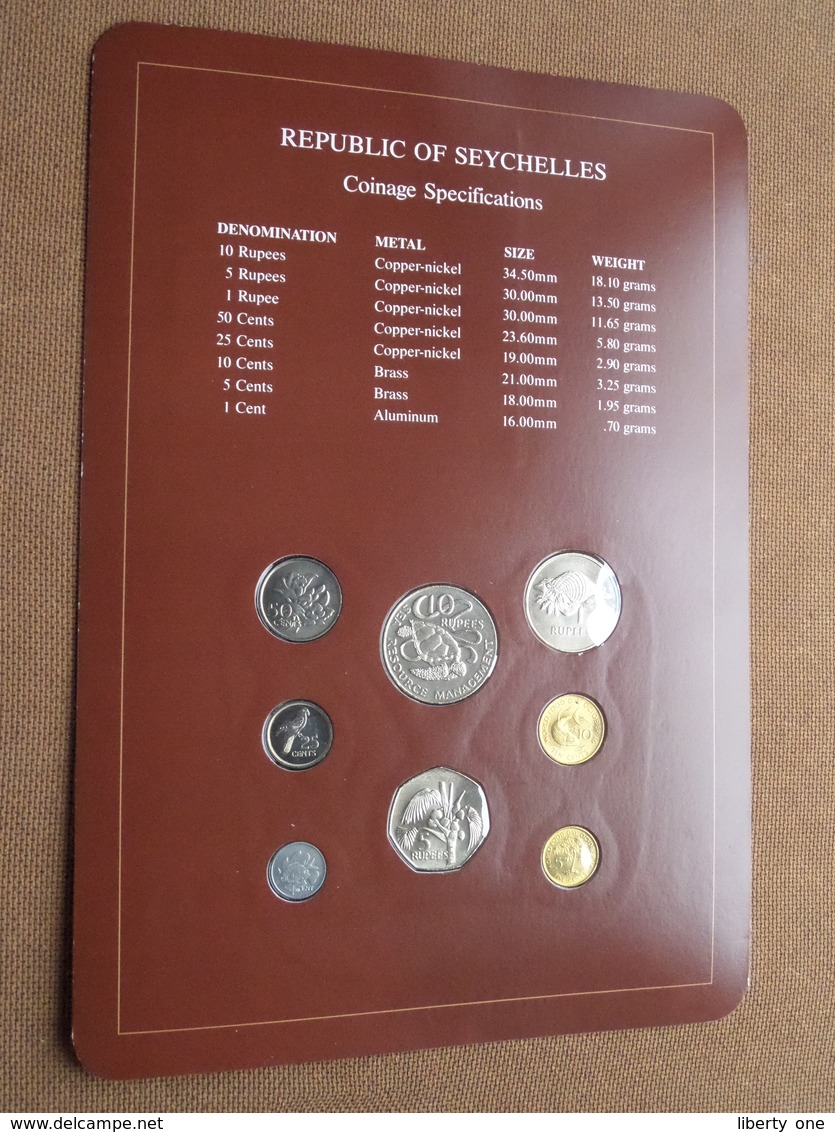 REPUBLIC OF SEYCHELLES ( From The Serie Coin Sets Of All Nations ) Card 20,5 X 29,5 Cm. ) + Stamp '82 ! - Seychelles
