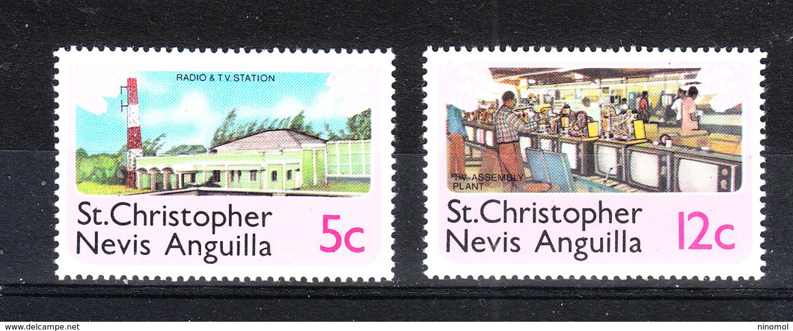 St. Christopher  Nevis Anguilla  - 1978. Stazione Radio E Apparecchi TV. Radio Station And TV Sets. MNH - Telecom