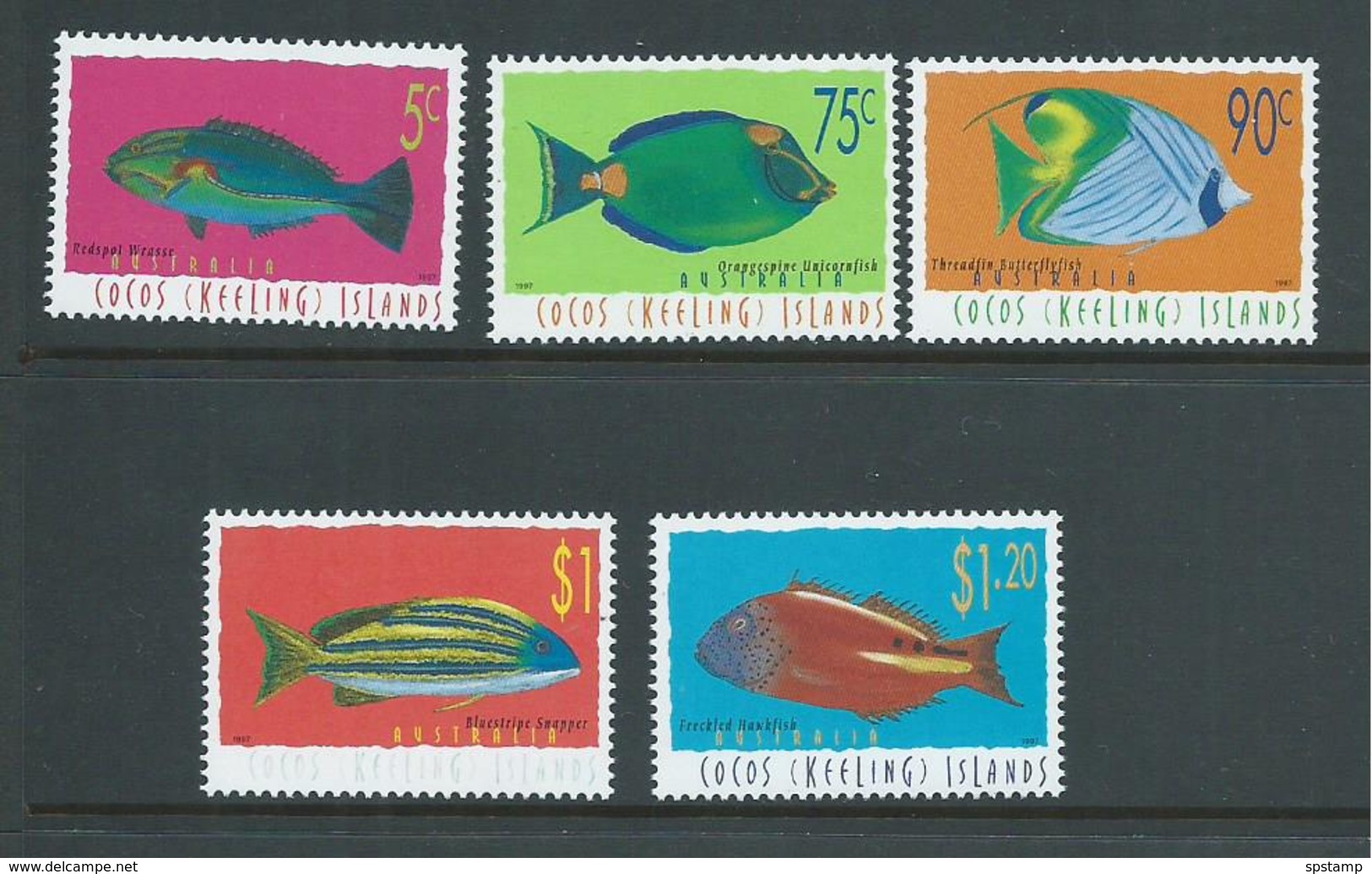 Cocos Keeling Island 1997 Fish Definitives III Set Of 5 MNH - Cocos (Keeling) Islands