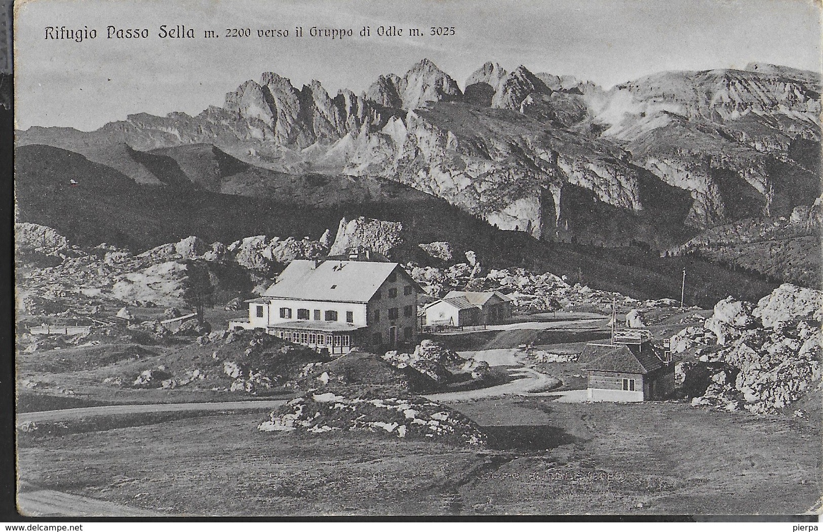 DOLOMITI - RIFUGIO PASSO SELLA - FORMATO PICCOLO - FOTO GHEDINA - VIAGGIATA 1935 - Alpinisme